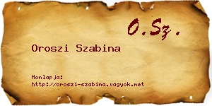 Oroszi Szabina névjegykártya