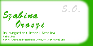 szabina oroszi business card
